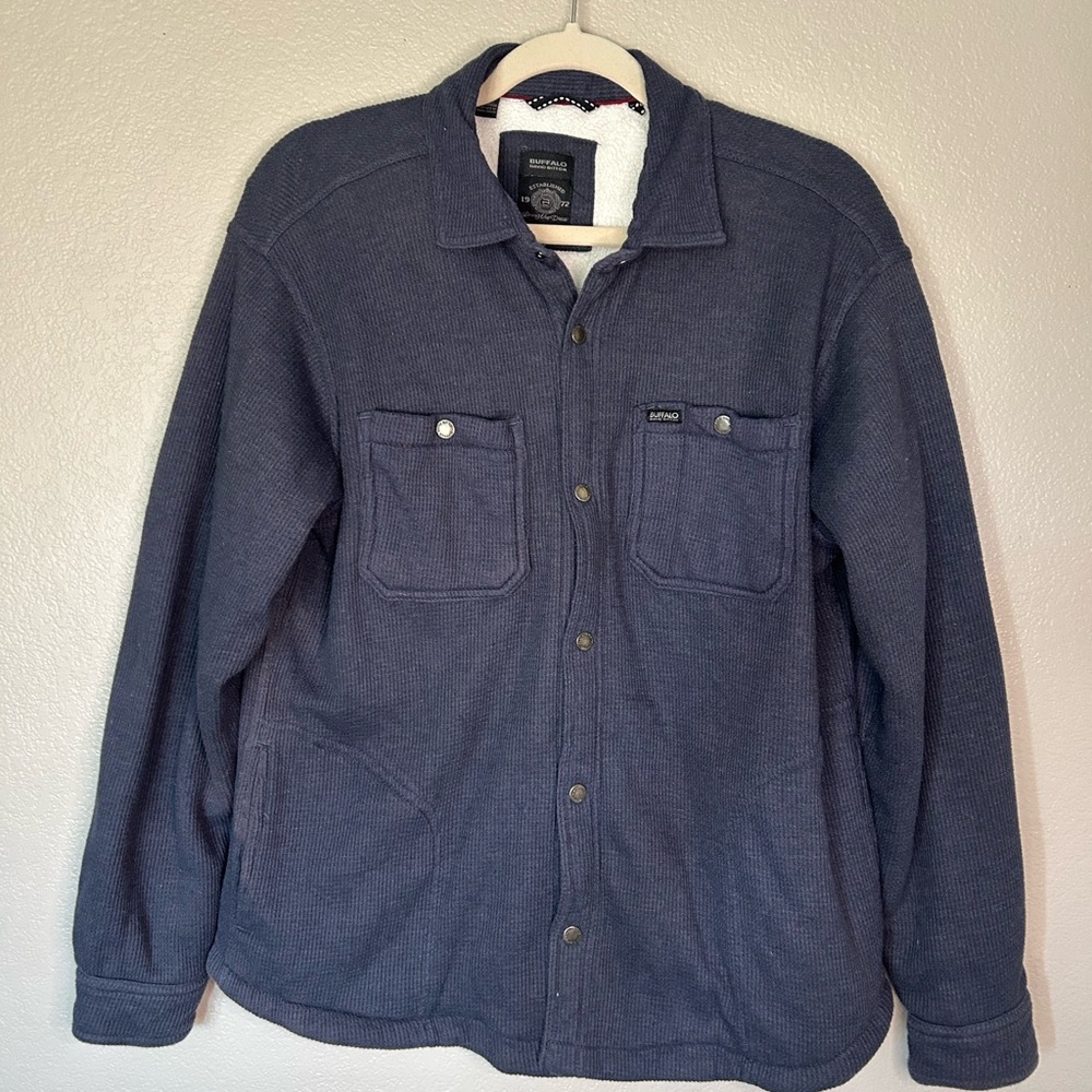 Buffalo David Bitton Men's Sherpa Lined Shirt Jacket Shacket Button Up Sz L